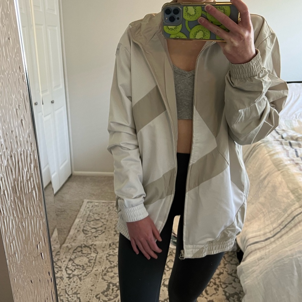 Beige/White Adidas Windbreaker